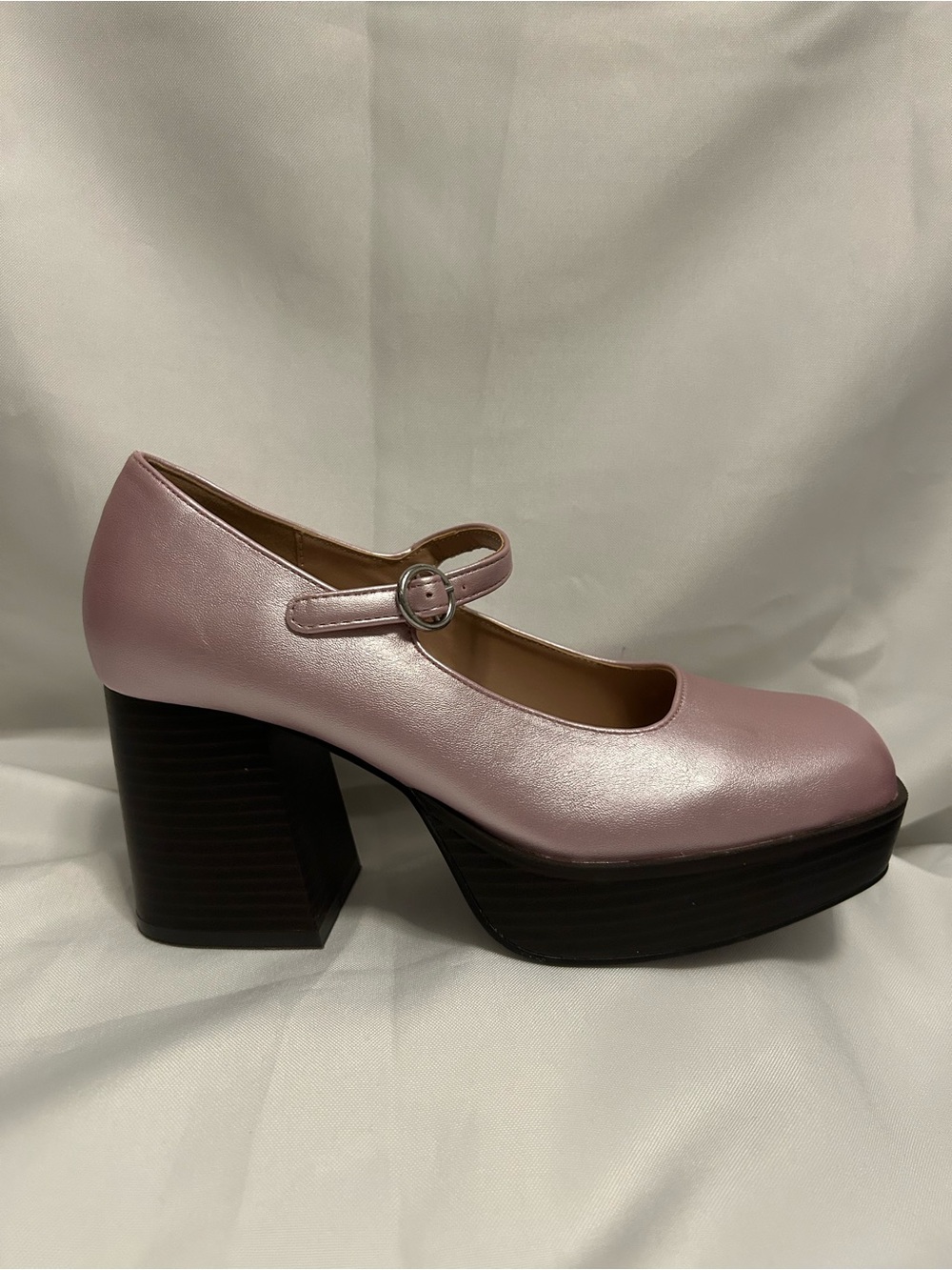 Coconuts by Matisse Metallic Light Pink Mary Jane Platform Heels